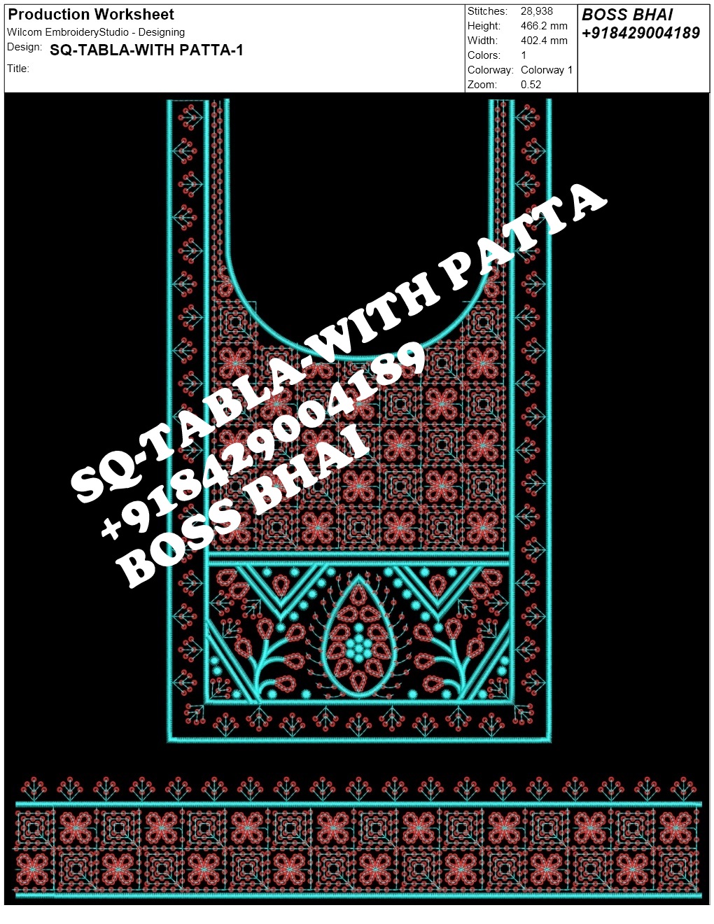 SQ TABLA WITH PATTA 1