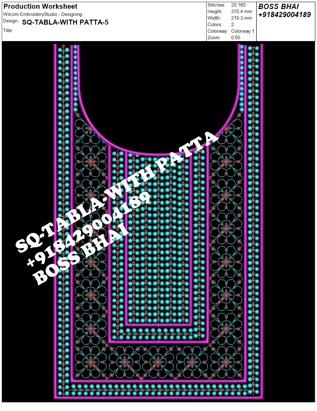 SQ TABLA WITH PATTA 5