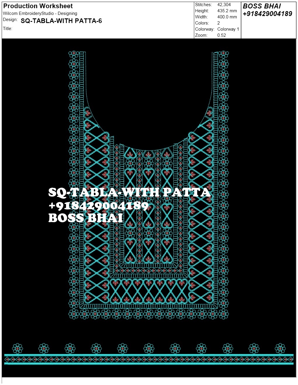 SQ TABLA WITH PATTA 6